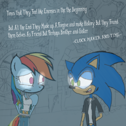 Size: 2999x2999 | Tagged: safe, artist:vatoff, rainbow dash, anthro, g4, crossover, high res, male, sonic the hedgehog, sonic the hedgehog (series), text