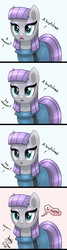 Size: 1205x4500 | Tagged: safe, artist:joakaha, maud pie, earth pony, pony, g4, the maud couple, blushing, clothes, comic, cute, dialogue, female, happy, implied pinkie pie, mare, maudabetes, offscreen character, say what, scene interpretation, smiling