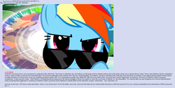 Size: 1528x770 | Tagged: safe, rainbow dash, g4, barely pony related, copypasta, glasses, rick and morty, sonic rainboom