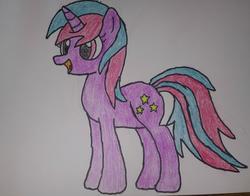 Size: 2843x2231 | Tagged: safe, artist:cosmicspark, oc, oc only, oc:cosmic spark, pony, unicorn, high res, solo, traditional art