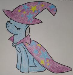 Size: 2138x2197 | Tagged: safe, artist:cosmicspark, trixie, pony, unicorn, g4, female, high res, solo, traditional art