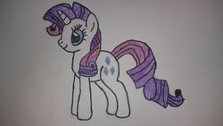 Size: 3984x2241 | Tagged: safe, artist:cosmicspark, rarity, pony, unicorn, g4, female, high res, solo, traditional art