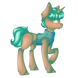 Size: 800x800 | Tagged: safe, artist:person8149, oc, oc only, oc:miel, pony, unicorn, clothes, male, simple background, solo, stallion, transparent background