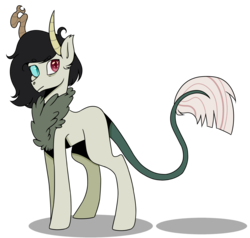 Size: 2407x2288 | Tagged: safe, artist:peachjay, oc, oc only, oc:loki, hybrid, high res, interspecies offspring, male, offspring, parent:discord, parent:fluttershy, parents:discoshy, simple background, solo, transparent background