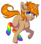 Size: 713x768 | Tagged: safe, artist:serenity, oc, oc only, oc:slypai, pony, unicorn, chibi, clothes, commission, male, rainbow socks, simple background, socks, solo, stockings, striped socks, thigh highs, transparent background