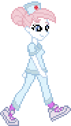 Size: 104x184 | Tagged: safe, artist:botchan-mlp, nurse redheart, equestria girls, g4, animated, clothes, cute, desktop ponies, female, heartabetes, pixel art, scrubs (gear), shoes, simple background, sneakers, solo, sprite, transparent background, walking