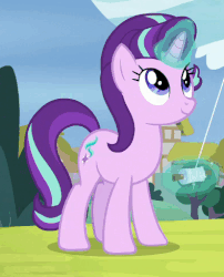Size: 395x489 | Tagged: safe, screencap, starlight glimmer, pony, unicorn, g4, season 8, the maud couple, animated, cropped, cute, female, glimmerbetes, kite, kite flying, magic, ponyville, smiling, solo, that pony sure does love kites, yeah, yes