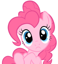 Size: 800x880 | Tagged: safe, artist:punchingshark, edit, editor:slb94, pinkie pie, earth pony, pony, applebuck season, g4, :c, cute, diapinkes, female, frown, looking at you, simple background, solo, transparent background, vector