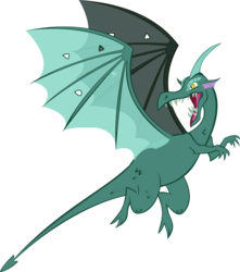Size: 3973x4500 | Tagged: safe, artist:theshadowstone, dragon, dragon quest, g4, background dragon, open mouth, show accurate, simple background, solo, spread wings, transparent background, vector, wings