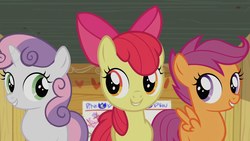 Size: 1920x1080 | Tagged: safe, screencap, apple bloom, scootaloo, sweetie belle, crusaders of the lost mark, g4, cutie mark crusaders, happy, singing, smiling, we'll make our mark