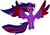 Size: 906x628 | Tagged: safe, artist:selenaede, artist:user15432, twilight sparkle, oc, alicorn, pony, elements of insanity, g4, alicorn oc, alternate universe, base used, brutalight sparcake, colored wings, multicolored wings, rainbow hair, rainbow power, rainbow power-ified, rainbow wings, solo, twilight sparkle (alicorn)