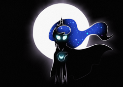 Size: 1754x1240 | Tagged: safe, artist:rambopvp, princess luna, pony, g4, cloak, clothes, female, horn, jewelry, mare, moon, solo, tiara