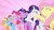 Size: 1280x720 | Tagged: safe, screencap, applejack, fluttershy, pinkie pie, rainbow dash, rarity, twilight sparkle, alicorn, earth pony, pegasus, pony, unicorn, fame and misfortune, g4, my little pony: friendship is magic, eyes closed, female, flawless, mane six, mare, raised hoof, singing, twilight sparkle (alicorn), we're not flawless