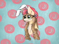 Size: 2048x1536 | Tagged: safe, artist:melonseed11, oc, oc only, pony, bunny ears, bust, female, mare, portrait, solo