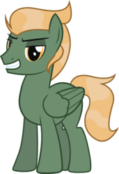 Size: 1986x2896 | Tagged: safe, artist:duskthebatpack, oc, oc only, oc:skylark, pegasus, pony, cocky, looking at you, male, shit eating grin, simple background, solo, stallion, transparent background, vector