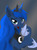 Size: 1084x1446 | Tagged: safe, artist:phoenixperegrine, color edit, edit, princess luna, alicorn, pony, g4, blushing, bust, colored, cute, ear fluff, female, hoof shoes, jewelry, leg fluff, looking at you, mare, open mouth, peytral, simple background, solo