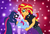 Size: 5864x4000 | Tagged: safe, artist:edcom02, sci-twi, sunset shimmer, twilight sparkle, equestria girls, g4, my little pony equestria girls: better together, absurd resolution, blushing, blushing profusely, crossover, devilman, devilman crybaby, female, imminent kissing, lesbian, looking at each other, ship:sci-twishimmer, ship:sunsetsparkle, shipping