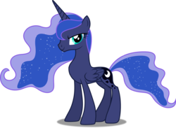 Size: 6831x5000 | Tagged: safe, artist:dashiesparkle edit, edit, editor:slayerbvc, vector edit, princess luna, alicorn, pony, g4, absurd resolution, accessory-less edit, bare hooves, female, looking at you, mare, missing accessory, simple background, solo, transparent background, vector
