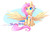 Size: 3836x2474 | Tagged: safe, artist:teranen, fluttershy, pegasus, pony, fake it 'til you make it, g4, :p, abstract background, blushing, clothes, colored pupils, cute, dress, ear fluff, female, flower, flower in hair, high res, mare, shyabetes, silly, simple background, sitting, smiling, solo, spread wings, tongue out, warrior of inner strength, warriorshy, wings