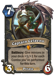 Size: 400x569 | Tagged: safe, artist:maaronn, captain celaeno, bird, g4, my little pony: the movie, card, hearthstone, legendary, rogue, trading card, trading card game, warcraft