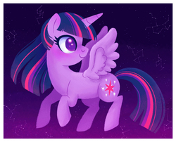 Size: 1531x1240 | Tagged: safe, artist:amandameade, twilight sparkle, alicorn, pony, g4, illustration, simple background, stars, twilight sparkle (alicorn)