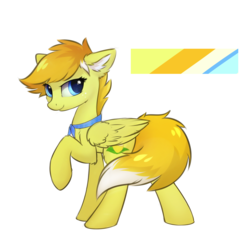Size: 2083x2074 | Tagged: safe, artist:breakdream, oc, oc only, oc:lemon squeezy, fox, fox pony, hybrid, original species, pegasus, pony, ear fluff, female, floppy ears, freckles, high res, looking at you, mare, simple background, solo, white background