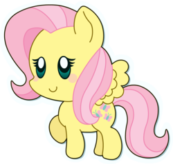 Size: 2000x1907 | Tagged: safe, artist:doctor-g, fluttershy, pony, g4, blushing, chibi, cute, female, shyabetes, simple background, smiling, solo, transparent background, white outline