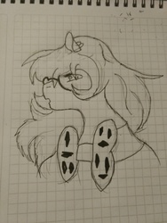 Size: 3456x4608 | Tagged: safe, artist:trigo, oc, oc only, oc:nemo von silver, pony, glasses, graph paper, solo, traditional art