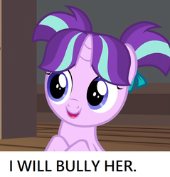 Size: 750x784 | Tagged: safe, edit, edited screencap, screencap, starlight glimmer, pony, g4, uncommon bond, cropped, downvote bait, drama, female, filly, filly starlight glimmer, image macro, meme, op is a duck, op is trying to start shit, solo, starlight drama, younger