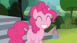 Size: 1920x1080 | Tagged: safe, screencap, pinkie pie, earth pony, pony, g4, horse play, ^^, cute, diapinkes, eyes closed, female, grin, mare, pinkie smile, smiling, solo