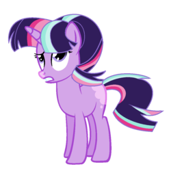 Size: 912x924 | Tagged: safe, artist:rainbows-skies, oc, oc only, oc:magic galaxy, pony, unicorn, female, magical lesbian spawn, offspring, parent:starlight glimmer, parent:twilight sparkle, parents:twistarlight, ponunculus, simple background, solo, teenager, transparent background