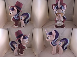 Size: 1597x1199 | Tagged: safe, artist:little-broy-peep, snowfall frost, starlight glimmer, pony, unicorn, a hearth's warming tail, g4, clothes, female, glasses, hat, irl, mare, photo, plushie, solo, top hat