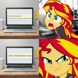 Size: 1024x1024 | Tagged: safe, edit, edited screencap, screencap, sunset shimmer, derpibooru, equestria girls, g4, my little pony equestria girls, meta