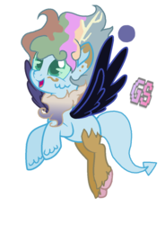 Size: 868x1180 | Tagged: safe, artist:gamingstarluigisin, oc, oc only, oc:lunatic solus, hybrid, base used, interspecies offspring, offspring, parent:discord, parent:princess celestia, parents:dislestia, simple background, solo, transparent background