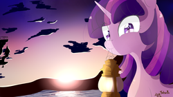 Size: 1920x1080 | Tagged: safe, artist:tohupo, twilight sparkle, pony, g4, canterlot, female, lantern, looking at you, mare, mouth hold, solo