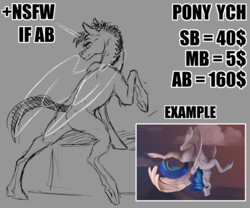 Size: 1200x1000 | Tagged: safe, artist:sunny way, oc, oc only, pony, rcf community, advertisement, any gender, any species, butt, commission, concave belly, plot, sketch, slender, solo, thin, your character here