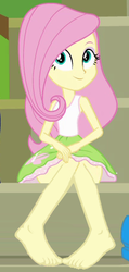 Size: 219x462 | Tagged: safe, edit, edited screencap, editor:grapefruitface, screencap, fluttershy, equestria girls, g4, my little pony equestria girls, barefoot, cropped, cute, feet, female, fetish, foot fetish, looking at you, shyabetes, sideass, smiling, solo