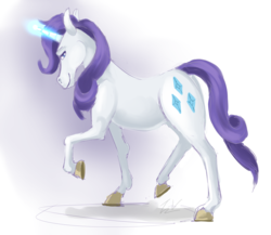 Size: 1478x1280 | Tagged: safe, artist:verumtee, rarity, pony, unicorn, g4, female, looking back, mare, smiling, solo