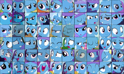 Size: 1120x668 | Tagged: safe, artist:naijiwizard, trixie, pony, g4, angry, collage, female, happy, sad, screenshots, smiling, solo
