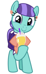 Size: 2000x3200 | Tagged: safe, artist:cheezedoodle96, mixed berry, earth pony, pony, g4, the parent map, .svg available, background pony, bow, clothes, cute, cuteaberry, dress, drinking, drinking straw, ear piercing, earring, female, high res, hoof hold, jewelry, looking at you, mare, piercing, simple background, smiling, smoothie, solo, svg, transparent background, vector