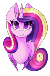 Size: 972x1477 | Tagged: safe, artist:imbirgiana, princess cadance, alicorn, pony, g4, bust, cute, cutedance, female, looking at you, mare, mi amores, portrait, simple background, smiling, solo, transparent background