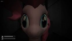 Size: 1280x721 | Tagged: safe, pinkie pie, g4, 3d, close-up, containment is magic, cute, diapinkes, eye, eyes, game, game screencap, my little foundation: containment is magic, scp containment breach, scp-173, smiling, video game