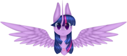Size: 7652x3409 | Tagged: safe, artist:imbirgiana, twilight sparkle, alicorn, pony, g4, bust, eye clipping through hair, female, jewelry, looking at you, mare, necklace, simple background, smiling, solo, spread wings, transparent background, twilight sparkle (alicorn), wings
