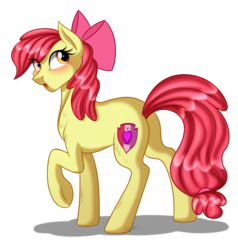 Size: 2000x2100 | Tagged: safe, artist:jack-pie, apple bloom, earth pony, pony, g4, female, high res, older, older apple bloom, open mouth, raised hoof, simple background, solo, transparent background, underhoof