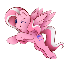 Size: 1024x1024 | Tagged: safe, artist:mindlesssketching, oc, oc only, oc:crystal melody, alicorn, pony, chibi, female, mare, one eye closed, simple background, solo, transparent background, wink