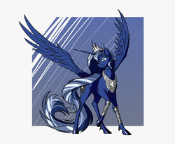Size: 5700x4680 | Tagged: safe, artist:akweer, princess luna, alicorn, pony, g4, abstract background, absurd resolution, crown, female, jewelry, mare, necklace, regalia, solo, spread wings, wings