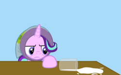 Size: 1280x800 | Tagged: safe, artist:ljdamz1119, starlight glimmer, pony, g4, my little pony: friendship is magic, the parent map, exploitable meme, female, meme, milk, pure unfiltered evil, solo, spilled milk