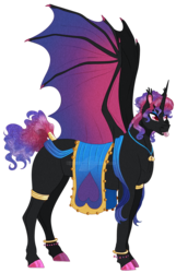 Size: 944x1467 | Tagged: safe, artist:bijutsuyoukai, oc, oc only, alicorn, pony, bat wings, female, magical lesbian spawn, mare, offspring, parent:nightmare moon, parent:princess amore, simple background, solo, tongue out, transparent background