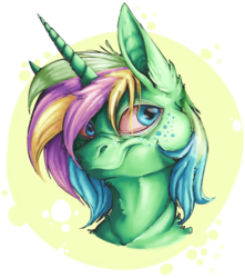 Size: 1309x1481 | Tagged: safe, artist:baccizoof, oc, oc only, pony, unicorn, abstract background, female, freckles, mare, red eyes, simple background, smiling, solo, transparent background