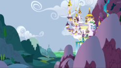 Size: 1440x810 | Tagged: safe, screencap, g4, the return of harmony, canterlot, mountain, no pony, scenery